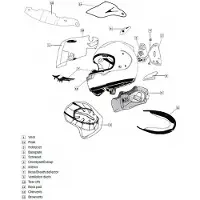 Arai Voltooghelmschild "Chinvent" wit