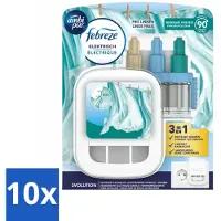 Ambi Pur 10 x - 3Volution - Starterkit - Fresh Linnen - 20 ml - Geurwisseltechnologie - Automatische Geurwisseling - Frisse Linnengeur - Luchtverfrisser - Geurverspreiding