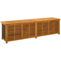 vidaXL Tuinopslagdoos 333 L Massief Acacia Hout 200 x 50 x 56 cm Zwart