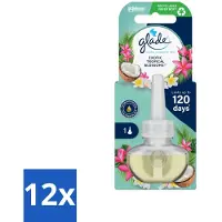 Glade 12 x - Navulling Elektrische Olie - Exotic Tropical Blossoms - Zonder Houder - Geurkaars - Elektrische Geur - Tropische Geur - Monoi Olie - Kokosmelk