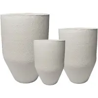 Light & Living Light&living Pot deco S/3 Ø30x46+Ø40x55+Ø52x71 cm SIROLO crème