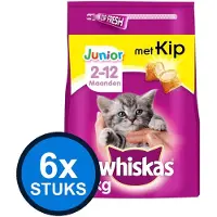 Whiskas 6x - 2-12M droog junior kip 1,9kg - Kattenvoer - 1.9 kg