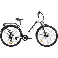 Hiland LAMASSU Elektrische Fiets - 700*38C - 250W Motor - 60 km Actieradius -Shimano 7 Versnellingen - Aluminium Frame - Unisex - Wit