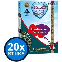 Renske 20x - Vers rund met eend - tetra 375gr - Hondenvoer Natvoer - 375 g