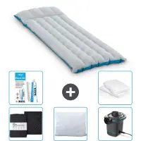 Intex Campingmat - 1-Persoons - 67 x 184 x 17 cm - Blauw - Inclusief Hoeslaken - Kussen - Pomp - Reparatieset en Kussenbeschermer