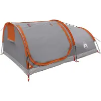 vidaXL Hiking Tent Waterdicht 1-persoons Grijs en Oranje