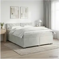 vidaXL Boxspringbed met matras Lichtgrijs 140 x 190 cm Fluweel