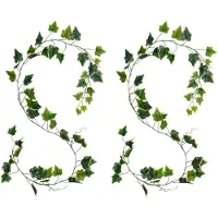 Mica Decorations Kunstplanten Hedera Slinger - 2x - 160 x 10 cm - mix groen - kunststof - decoratie - bladmix groen