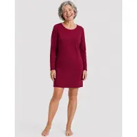 Bamboo Basics Comfortabel & Zijdezacht Nachtjapon lange mouw Nala - Bordeaux - L