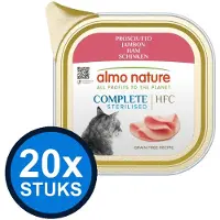 Almo Nature 20x HFC - Kattenvoer Natvoer Kuipje - Gesteriliseerd Complete - Ham - 85g