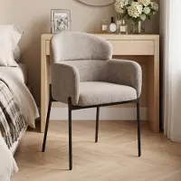 STILVORA Fauteuil 60 cm Compact Comfort Met Armleuningen En Ergonomische Rugleuning Voor Woonkamer En Slaapkamer Metaal Lichtbruin