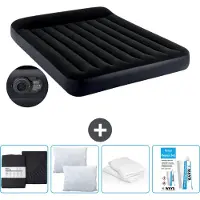 OEM Luchtbed - Tweepersoonsbed - 152 x 203 x 25 cm - Blauw - Met pomp - Inclusief beddengoed - Kussen - Reparatieset en kussensloop