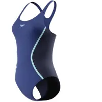 Speedo Solid Splice Medalist Swimsuit Blauw 40 Vrouw