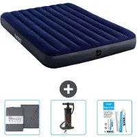 Intex Luchtbed - 2-Persoons - 152 x 203 x 25 cm cm - Blauw - Inclusief Hoeslaken - Pomp en Reparatieset