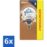 Glade 6 x - Touch & Fresh Navulling - Sensual Sandelhout Jasmijn - 2 × 10 ml - Geur - Air Freshener - Sandelhout - Jasmijn -