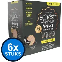 Schesir 6x - After Dark Velvet - Kattenvoer - Mousse in zakje - Variety Pack - 12x80g