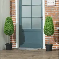 OKWISH Kunstplant – 2-Delig 90 Cm – Druppelvormig En Uv-Bestendig – Kunststof – Groen – Voor Binnen En Buiten – In Pot