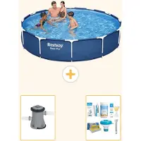 Bestway Steel Pro, ronde opblaasbare zwembad - 366x76 cm - 3-delig - Model S22310