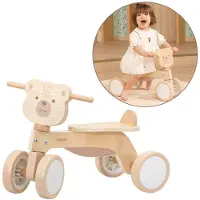 PolarB Houten Loopfiets Bruine Beer – Houten Driewieler voor Baby’s (12+ mnd) – Stevige Fiets met Veiligheidssturing