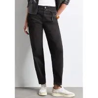 Street One Dames Jeans met High Waist en wijd uitlopende pijpen in een Loose Fit pasvorm - Bruin - 31