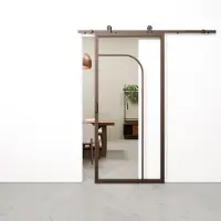 Barnwoodweb Schuifdeur staal en glas Arc brons