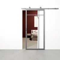 Barnwoodweb Schuifdeur staal en glas Classic Arc ijzergrijs