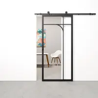 Barnwoodweb Schuifdeur staal en glas Classic Arc zwart