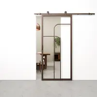 Barnwoodweb Schuifdeur staal en glas Double Arc brons