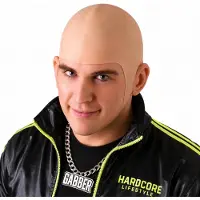 Bristol Novelty Kale kop gabber pruik - latex - jaren 90 thema feest - rave - volwassenen