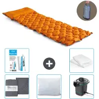 Intex Campingmat - 1-Persoons - 71 x 191 x 11 cm - Oranje - Inclusief Hoeslaken - Kussen - Pomp - Reparatieset en Kussenbeschermer