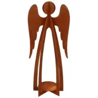 DK Design Daan Kromhout - Kaarsenhouder - Engel - Metaal - Roest - Bruin - Waxinelichthouder - 13 x 10 x 26 cm
