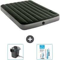 Intex Luchtbed - Twijfelaar - 137 x 191 x 25 cm - Groen - Inclusief Pomp en Reparatieset