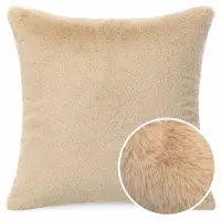 ANRO Sierkussen Beige 40x40 cm - Imitatiebont - Inclusief vulling
