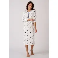 Damart - Thermolactyl nachthemd van interlocktricot - Dames - Wit - 38-40 (S)