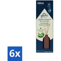 Glade 6 x - Geurstokjes Calm Mind - Aromatherapie Geurverspreiding - 80 ml - Geurstokjes - Aromatherapie - Kalmerende Geur - Stressvermindering - Ontspanning