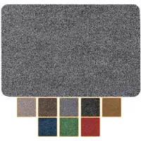 ANRO Deurmat Grijs 60x40cm – Schoonloopmat Antislip Wasbaar Voordeur Hal Binnen & Buiten Op Maat