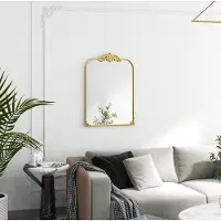 STILVORA Wandspiegel Barok 60 x 87 Cm Met Gouden Metalen Lijst En Florale Details Voor Badkamer Woonkamer En Slaapkamer