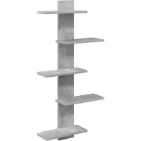 vidaXL Wandzwevend Plank Betongrijs 48,5 x 15 x 101 cm Bewerkt hout