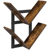 vidaXL Wandzwevend Plank Gerookt eiken 43 x 15 x 47 cm Bewerkt hout