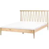 Beliani URDOS - Tweepersoonsbed - Lichtbruin - 160 x 200 cm - Grenenhout