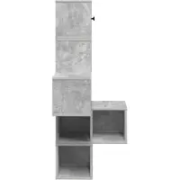 vidaXL Muur Hoekplank Betongrijs 48 x 48 x 120 cm Bewerkt hout