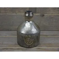 Sense Decoratieve fles vaas met opdruk - Vintage stijl vaas - Vaas zilver antiek