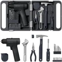 HOTO 16V Cordless Drill Tool Kit Brushless – Accuboormachine Gereedschapsset Borstelloos – Complete Gereedschapsset – 50 Nm – 2 Snelheden – USB-C Oplaadbaar – Inclusief Handgereedschap & Bits