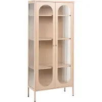 Beliani FOXTON - Vitrinekast - Beige - Staal