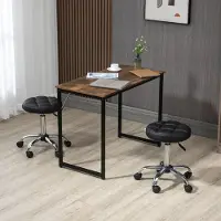 MODFU Bureaukruk - Verstelbaar In Hoogte - Draaibaar - Met Wielen - Kunstleer - Zwart