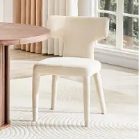OKWISH Eetkamerstoel Set Van 2 - Moderne Stoelen Met T Vormige Rugleuning - Stofbekleding En Metalen 4 Poots Onderstel - Voor Eetkamer Keuken Woonkamer - Wit