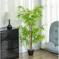 STILVORA Kunstplant Realistische Bamboe 150 Cm Met Pot Kunststof Groen Voor Binnen En Buiten Moderne Decoratie