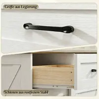 OKWISH Keukeneiland - Opbergkast Met 2 Lades En Schuifdeurkast - Werkblad Voor Kleine Keukens - Wit Bruin - 106,4 X 57 X 92 Cm
