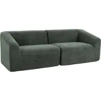 HOMCOM -3-zitsbank - Chenille (100% polyester) - 225 x 93 x 68 cm - Donkergroen