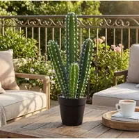 STILVORA Kunstplant Kaktus In Pot – Realistische Decoratie – 53 Cm – Kunststof – Groen – Voor Binnen – Onderhoudsvrij